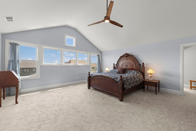 4216 Carpenter Rd, Naperville, IL 60564 - bedroom with carpet flooring, vaulted ceiling, and a ceiling fan