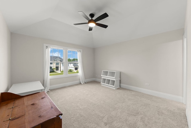 4216 Carpenter Rd, Naperville, IL 60564 - unfurnished bedroom featuring carpet flooring, a ceiling fan, and lofted ceiling