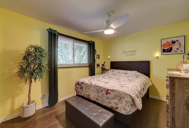 1213 Rose Ct, Bartlett, IL 60103 - bedroom featuring dark wood finished floors and a ceiling fan