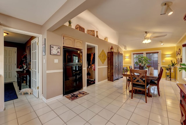 1213 Rose Ct, Bartlett, IL 60103 - dining space featuring a ceiling fan and light tile patterned floors