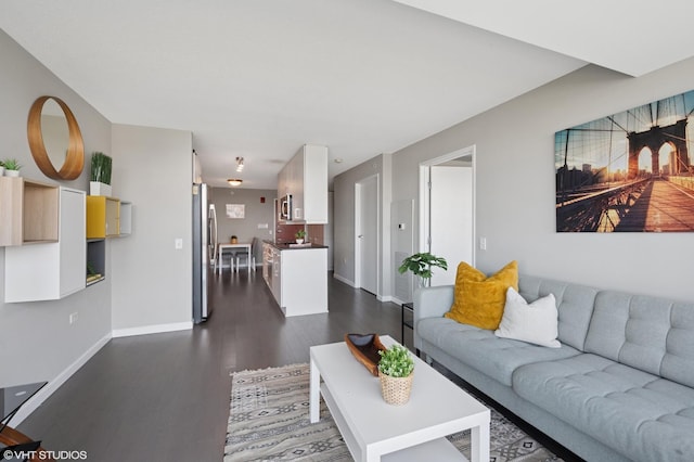 800 Elgin Rd Unit 1406, Evanston, IL 60201 - living area featuring dark wood-type flooring and baseboards