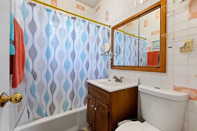 2421 W 21st Pl, Chicago, IL 60608 - full bath featuring tile walls, vanity, and shower / tub combo