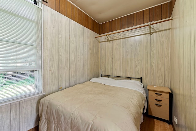2421 W 21st Pl, Chicago, IL 60608 - bedroom with wooden walls and wood finished floors