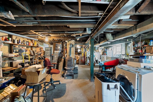 2421 W 21st Pl, Chicago, IL 60608 - unfinished basement with washer and clothes dryer and water heater