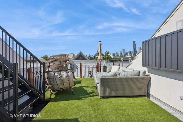 843 W College Pkwy, Chicago, IL 60608 - view of yard with an outdoor hangout area and a view of city