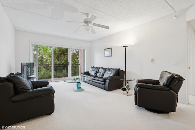 5055 W Madison St Unit 411, Skokie, IL 60077 - living area featuring carpet floors and ceiling fan