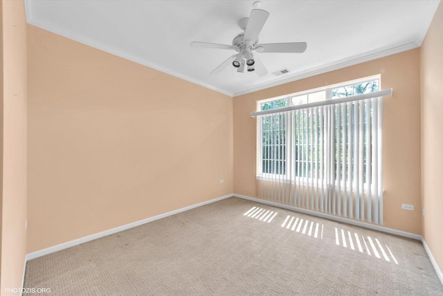 640 Mchenry Rd Unit 106, Wheeling, IL 60090 - carpeted empty room featuring ceiling fan and crown molding