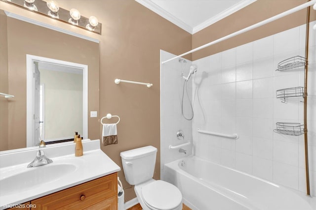 640 Mchenry Rd Unit 106, Wheeling, IL 60090 - bathroom featuring vanity, shower / tub combination, and crown molding