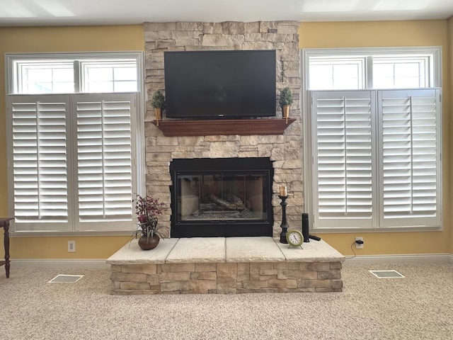 2305 Fox Run Dr, Kankakee, IL 60901 - detailed view of carpet floors and a stone fireplace