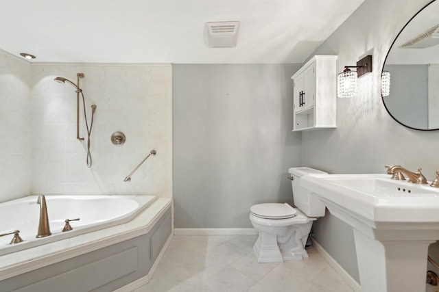 12133 Black Pine Trl, Homer Glen, IL 60491 - full bathroom featuring toilet and tiled shower / bath combo