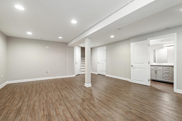 12133 Black Pine Trl, Homer Glen, IL 60491 - finished below grade area featuring wood finished floors and recessed lighting