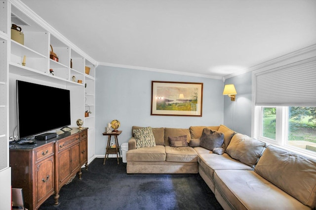 201 E Sherwin Dr, Urbana, IL 61802 - living room with dark colored carpet and crown molding