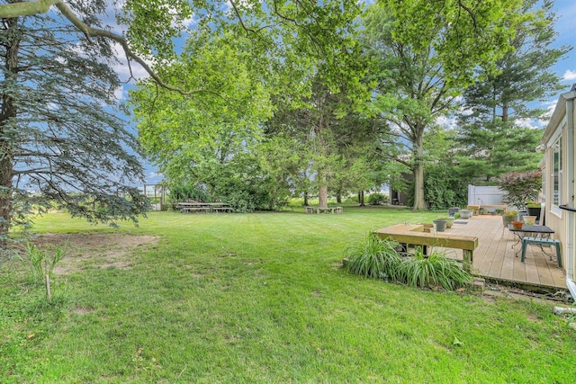 201 E Sherwin Dr, Urbana, IL 61802 - view of green lawn featuring a deck