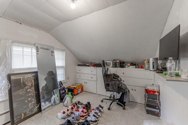 1336 Cuyler Ave, Berwyn, IL 60402 - interior space with a baseboard radiator and vaulted ceiling