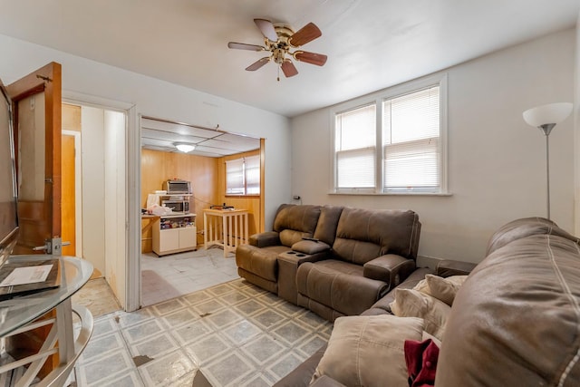 1336 Cuyler Ave, Berwyn, IL 60402 - living room featuring a ceiling fan
