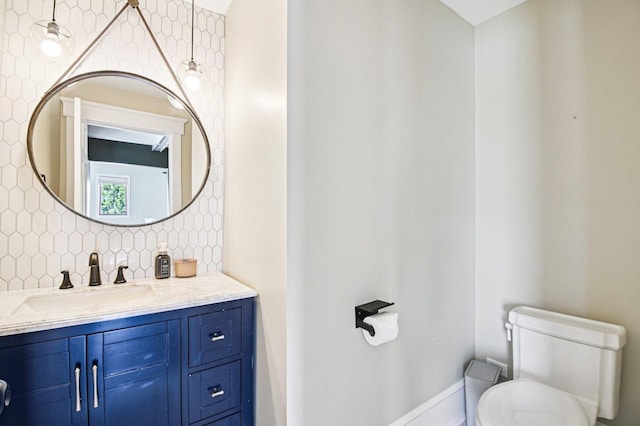 30 S Slusser St, Grayslake, IL 60030 - half bathroom featuring tasteful backsplash and vanity