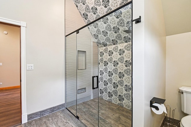 30 S Slusser St, Grayslake, IL 60030 - bathroom with a shower stall and wood finished floors