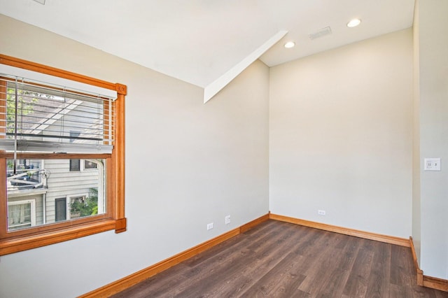 30 S Slusser St, Grayslake, IL 60030 - empty room with dark wood finished floors and recessed lighting