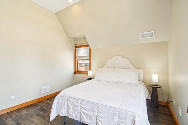 30 S Slusser St, Grayslake, IL 60030 - bedroom with dark wood-type flooring and vaulted ceiling