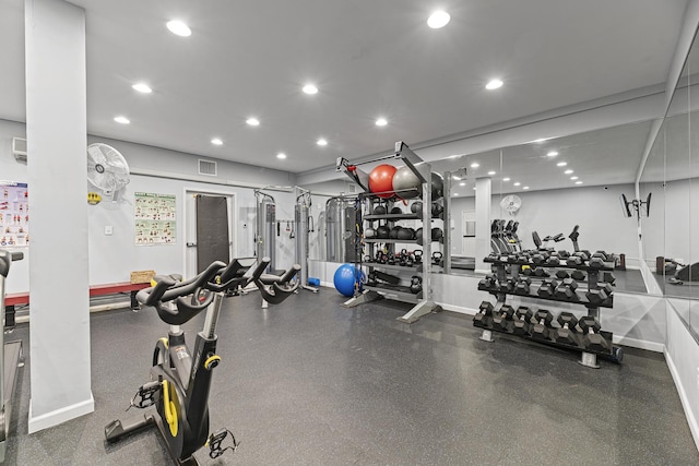 50 Lake Blvd Unit 627, Buffalo Grove, IL 60089 - exercise room featuring recessed lighting