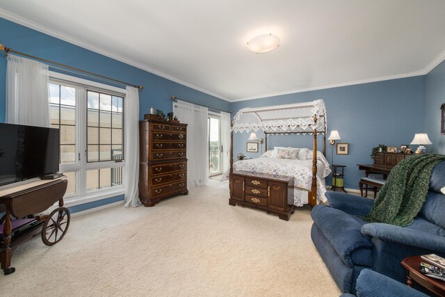 750 Pearson St Unit 904, Des Plaines, IL 60016 - bedroom with light colored carpet and ornamental molding