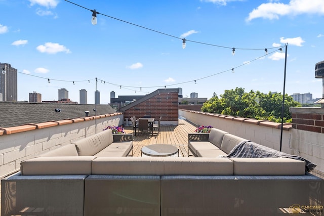 3507 N Reta Ave Unit 4, Chicago, IL 60657 - view of patio with an outdoor hangout area and a view of city