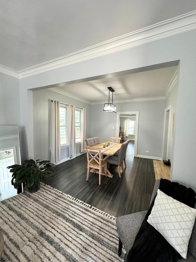 3708 N Oketo Ave, Chicago, IL 60634 - dining area featuring ornamental molding and wood finished floors