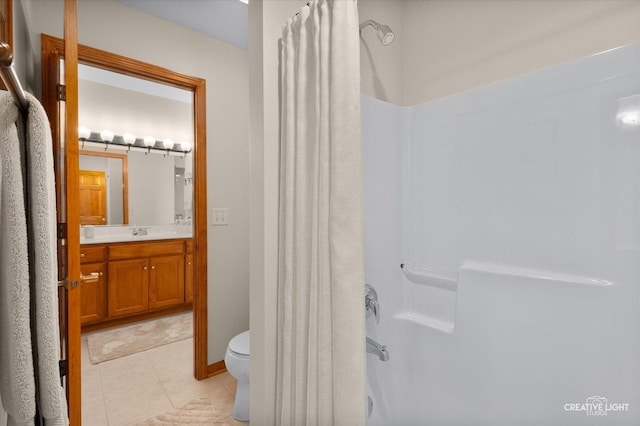 13130 Brooklands Ln, Plainfield, IL 60585 - bathroom with tile patterned flooring, vanity, and shower / bath combo