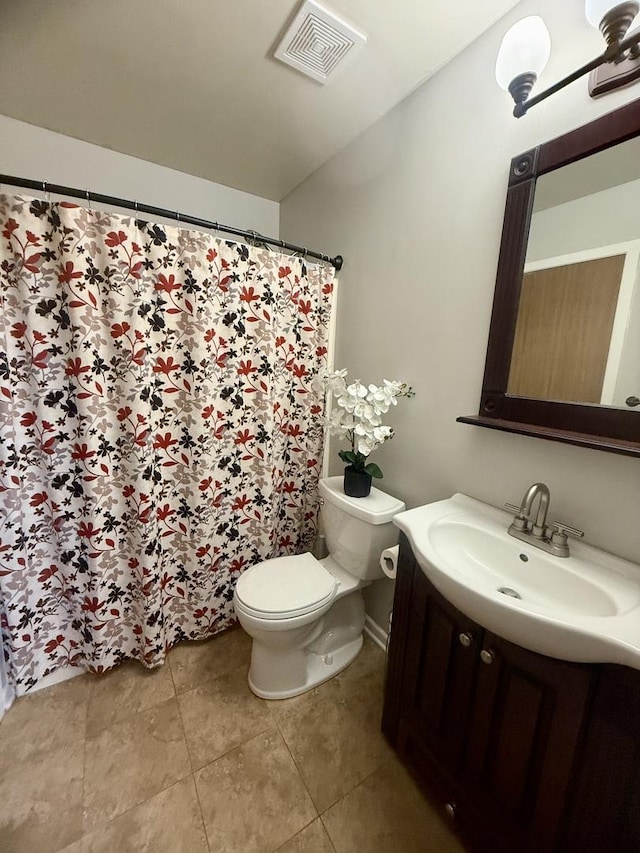26296 N Green St Unit 5C, Mundelein, IL 60060 - bathroom with vanity, tile patterned flooring, and a shower with curtain