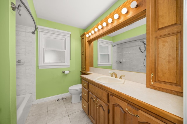 9070 Shady Ln, Hickory Hills, IL 60457 - bathroom featuring vanity, tile patterned floors, and washtub / shower combination