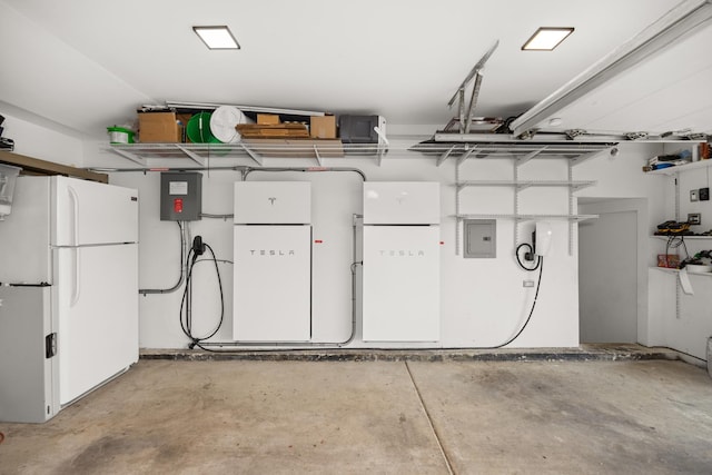 9070 Shady Ln, Hickory Hills, IL 60457 - garage with freestanding refrigerator and electric panel