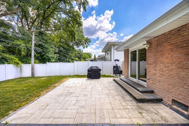 9070 Shady Ln, Hickory Hills, IL 60457 - fenced backyard featuring a patio area and area for grilling