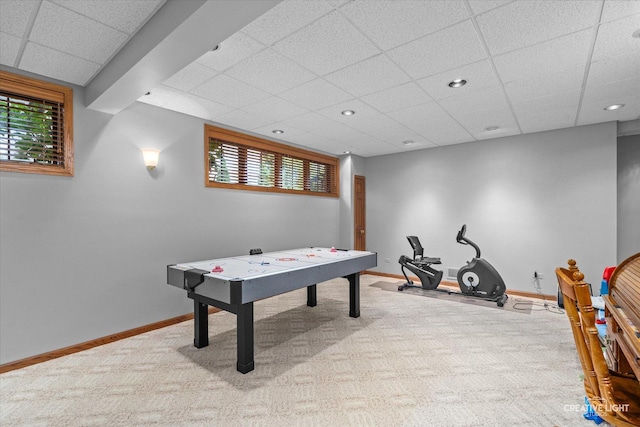 10660 Great Egret Dr, Orland Park, IL 60467 - game room with a paneled ceiling and carpet