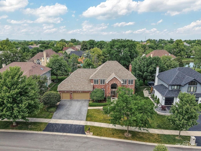 10660 Great Egret Dr, Orland Park, IL 60467 - aerial view of property and surrounding area with a tree filled landscape