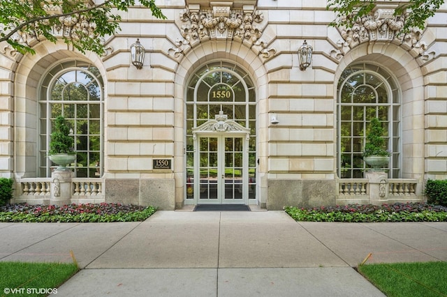 1550 N State Pkwy Unit 801, Chicago, IL 60610 - property entrance featuring french doors and stone siding