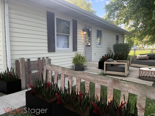 522 N 3rd Ave, Chenoa, IL 61726 - view of exterior entry featuring an outdoor hangout area