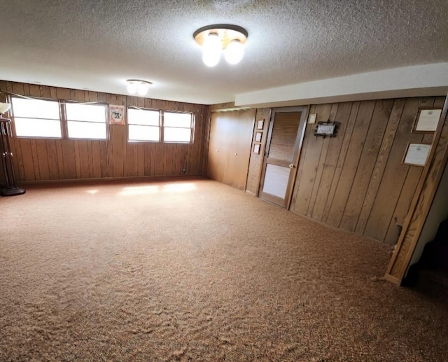 17227 70th Ave, Tinley Park, IL 60477 - spare room with wood walls, carpet floors, and a textured ceiling