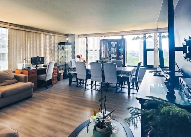 5801 N Sheridan Rd Unit 8A, Chicago, IL 60660 - living area featuring wood finished floors, healthy amount of natural light, and a desk