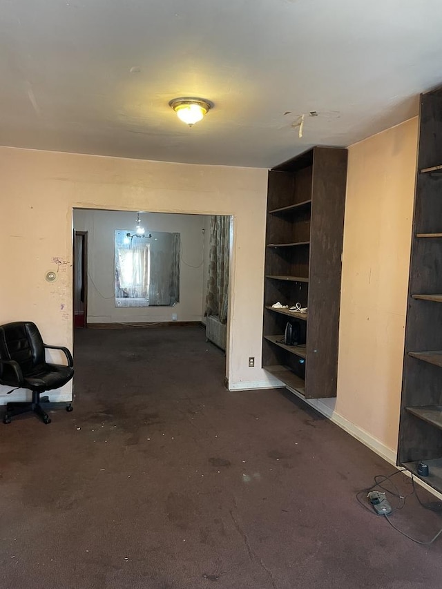 7240 S Lafayette Ave, Chicago, IL 60621 - hall with baseboards and dark colored carpet