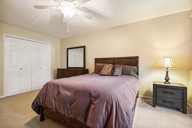 2330 Worthing Dr, Naperville, IL 60565 - carpeted bedroom featuring a closet and a ceiling fan