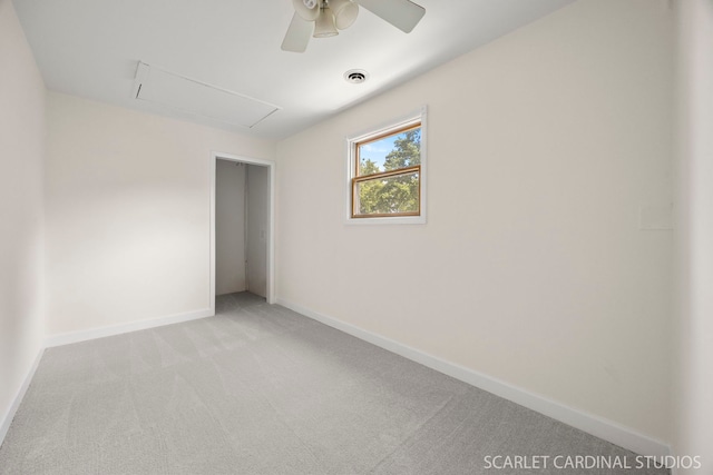 532 E Hawthorne Blvd, Wheaton, IL 60187 - unfurnished room with attic access, light colored carpet, and a ceiling fan