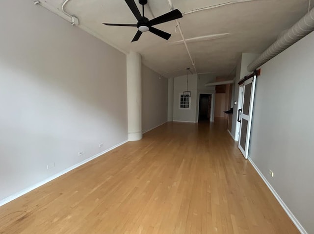 801 S Wells St Unit 303, Chicago, IL 60607 - unfurnished room with vaulted ceiling, a ceiling fan, and light wood-type flooring