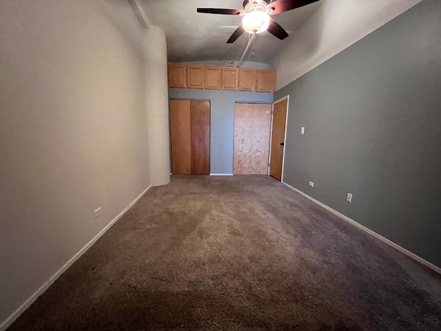 801 S Wells St Unit 303, Chicago, IL 60607 - unfurnished bedroom with carpet flooring, vaulted ceiling, and ceiling fan