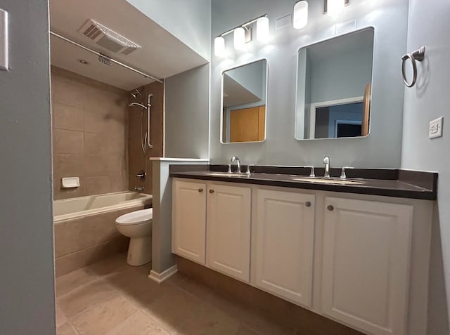 801 S Wells St Unit 303, Chicago, IL 60607 - full bathroom with double vanity, tile patterned flooring, and shower / bathtub combination
