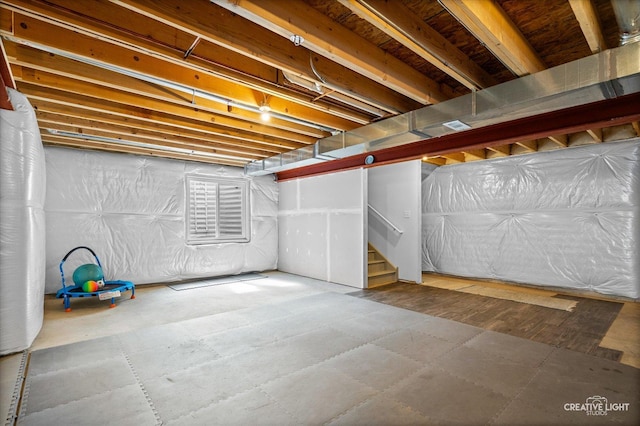 3385 Pecos Cir, Montgomery, IL 60538 - unfinished below grade area featuring stairway
