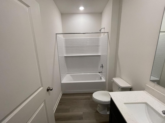 2522 Redwood Trl, Wonder Lake, IL 60097 - bathroom with vanity, wood finished floors, tub / shower combination, and recessed lighting