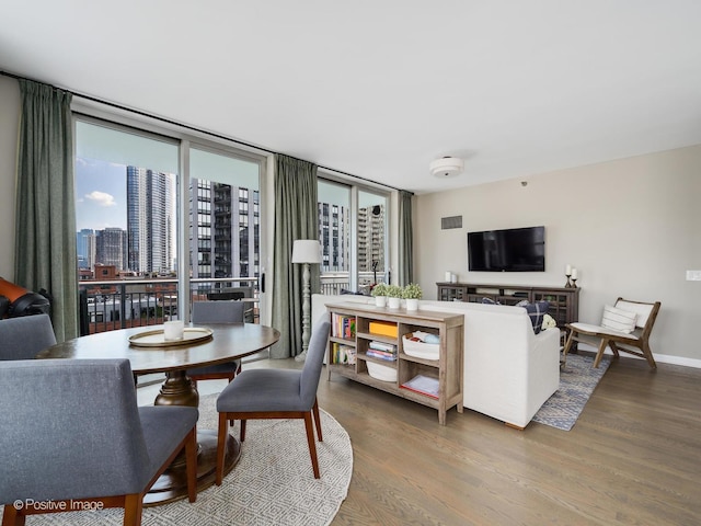 421 W Huron St Unit 1005, Chicago, IL 60654 - dining area with wood finished floors and a view of city