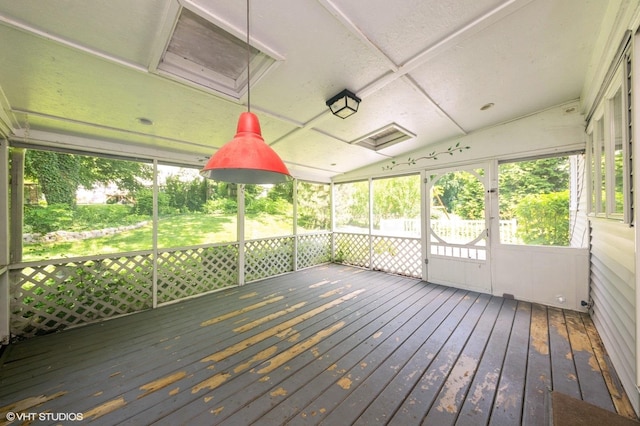 316 Ambleside Dr, Roselle, IL 60172 - unfurnished sunroom featuring vaulted ceiling