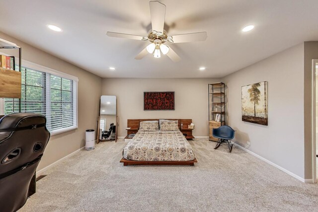 1604 Park Point, Ridge Point, Park Ridge, IL 60068 - carpeted home office with a ceiling fan and recessed lighting