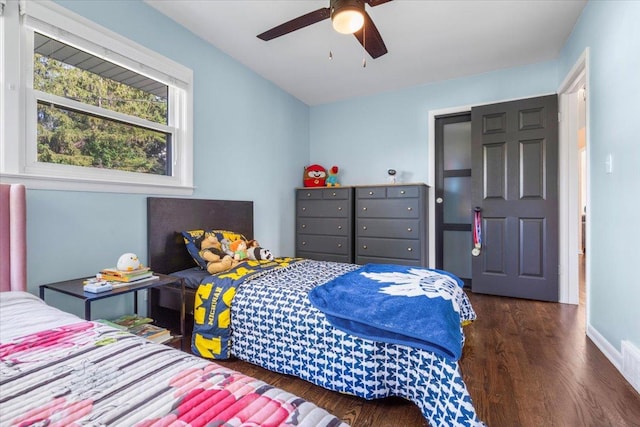 23463 N Meadow Ln, Barrington, IL 60010 - bedroom with wood finished floors and ceiling fan